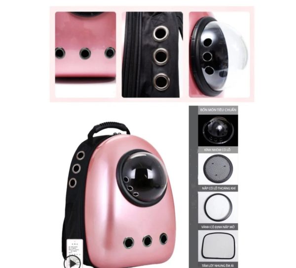 Balo phi hành gia cho thú cưng Black&Pink