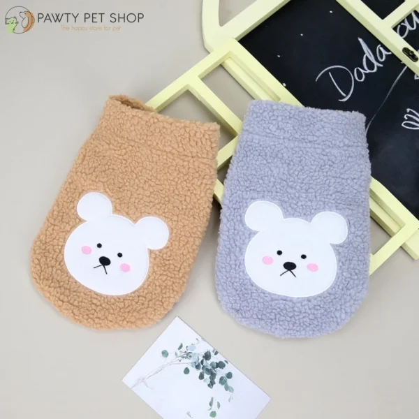 Áo bông hình mặt gấu trắng cho thú cưng