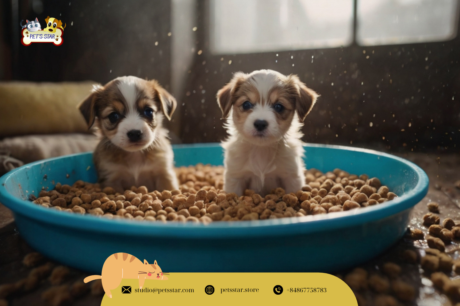Chó con làm quen với thức ăn hạt mềm