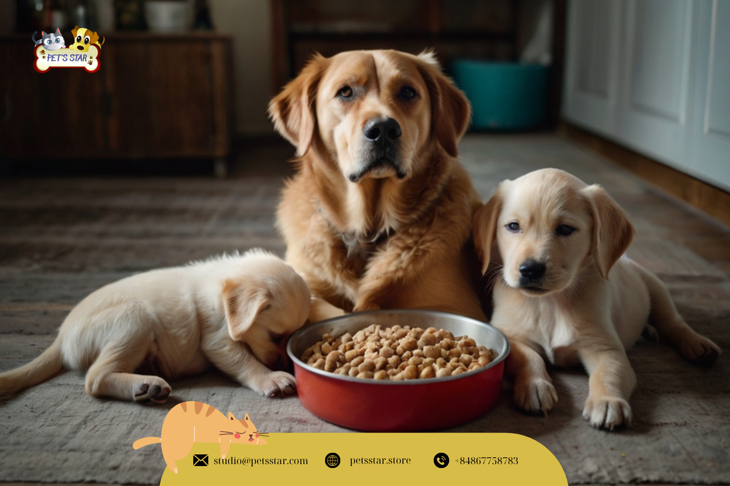 Chế độ dinh dưỡng cho chó có bầu khi cho con bú